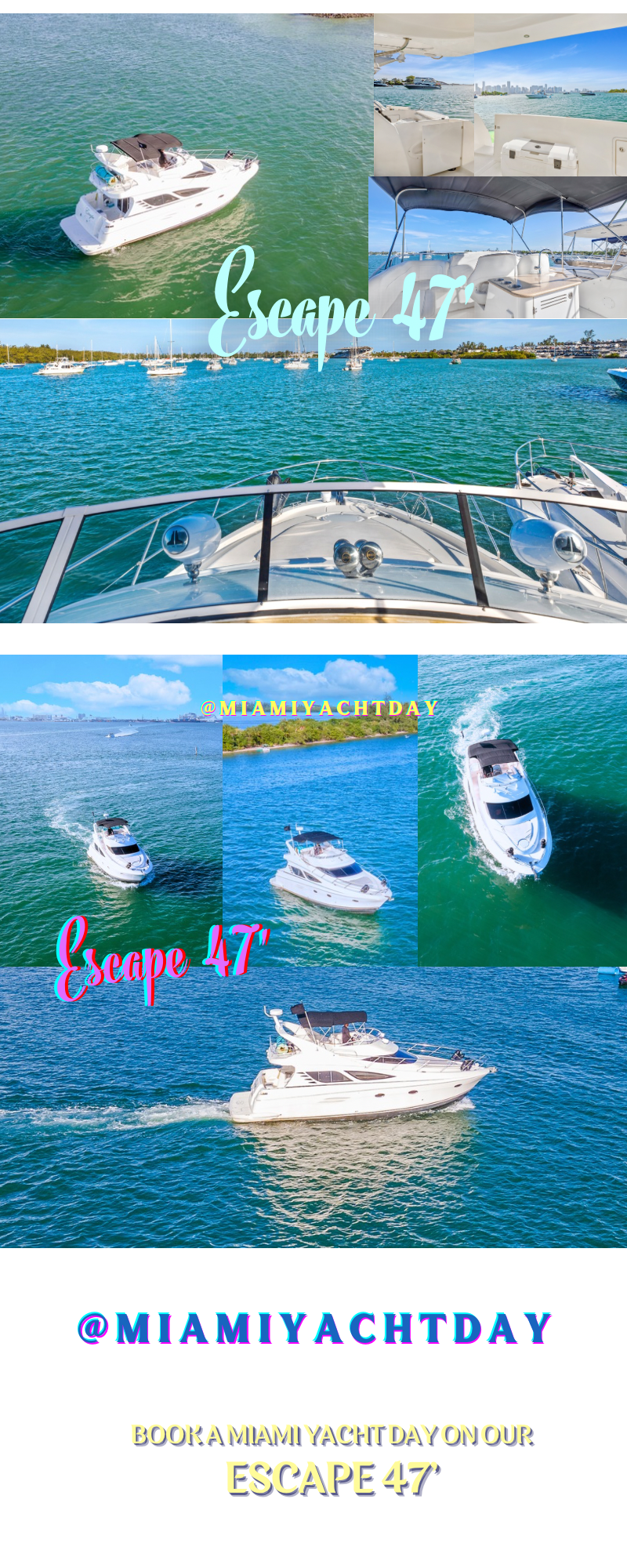 ESCAPE I - model yacht Silverton 46’ Book your Miami Yacht Day
