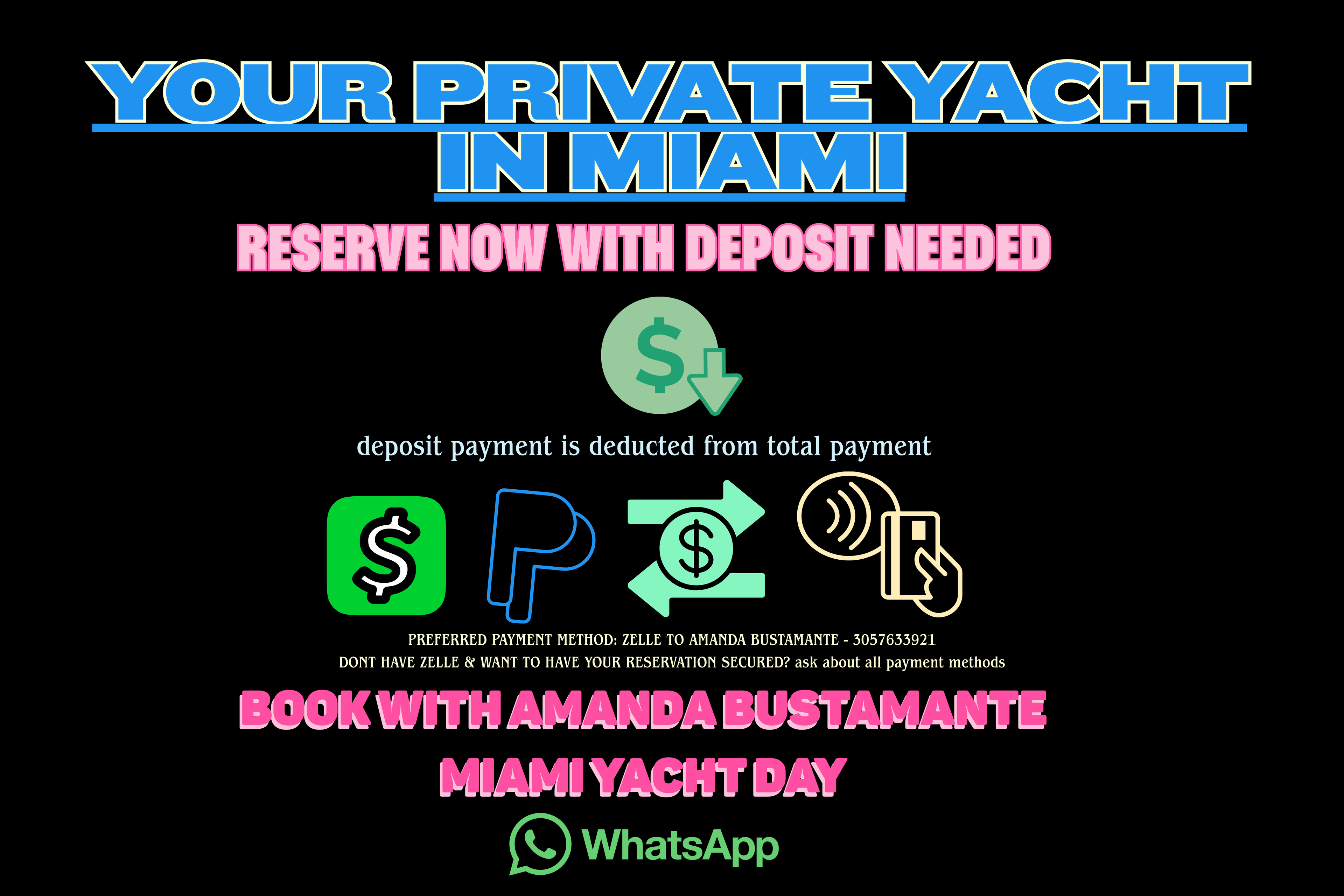 Modeluvin Yacht List to reserve a Miami Yacht Day