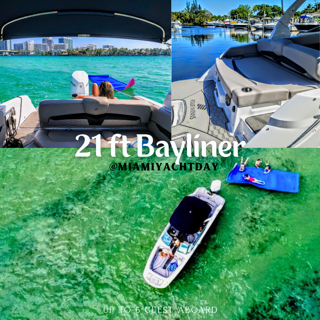 21 FT Bayliner Boat Model at Ft Lauderdale for 6 people capacity