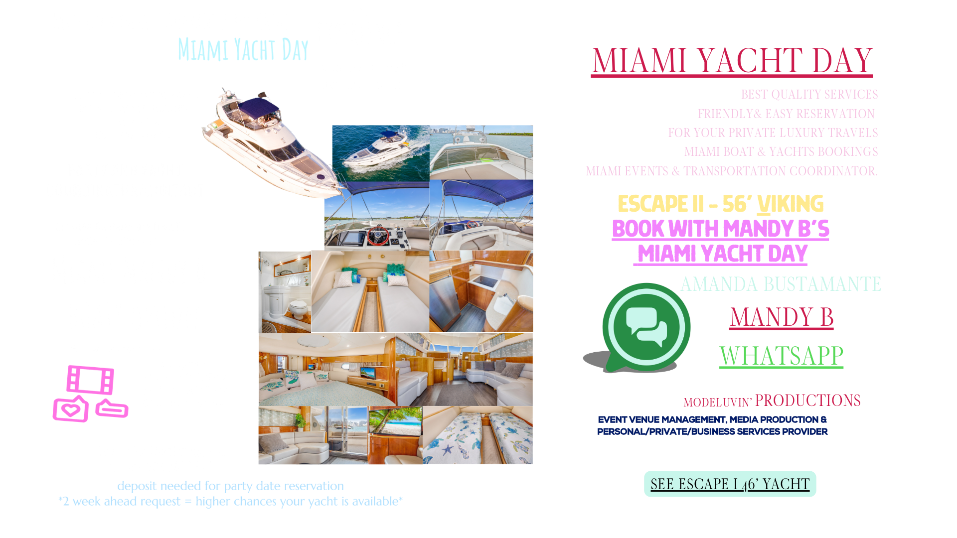 ESCAPE II - VIKING 56’ Book Your Event Venue on our @MiamiYachtDay Miami Yacht n’ Boats you choose