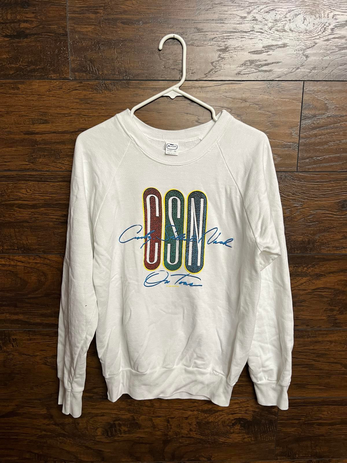 VTG Crosby Stills & Nash On Tour Sweatshirt 1988 CSN Tour -M