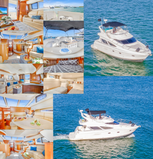 a model yacht Silverton named Escape available to book & rent in miami contact modeluvin