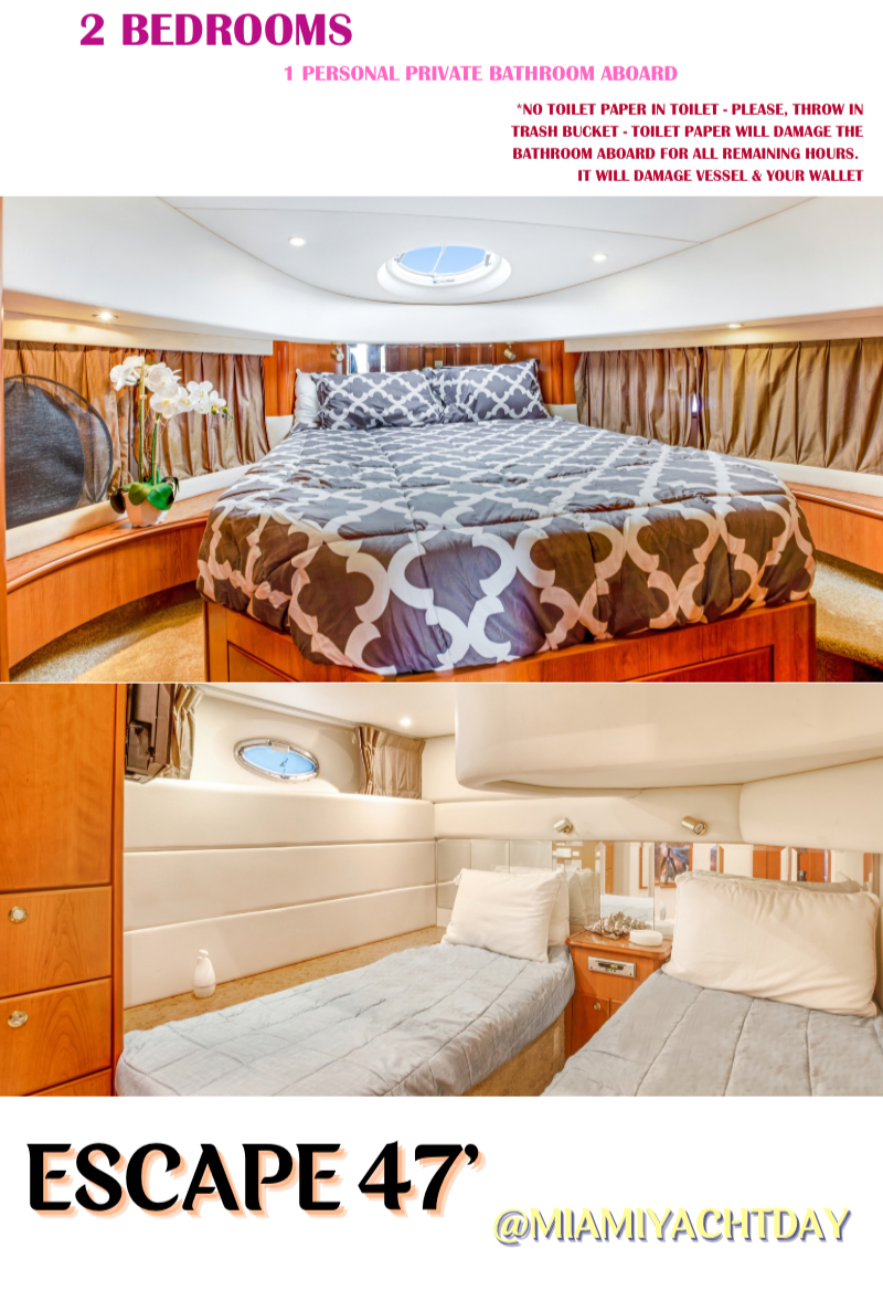ESCAPE I - model yacht Silverton 46’ Book your Miami Yacht Day