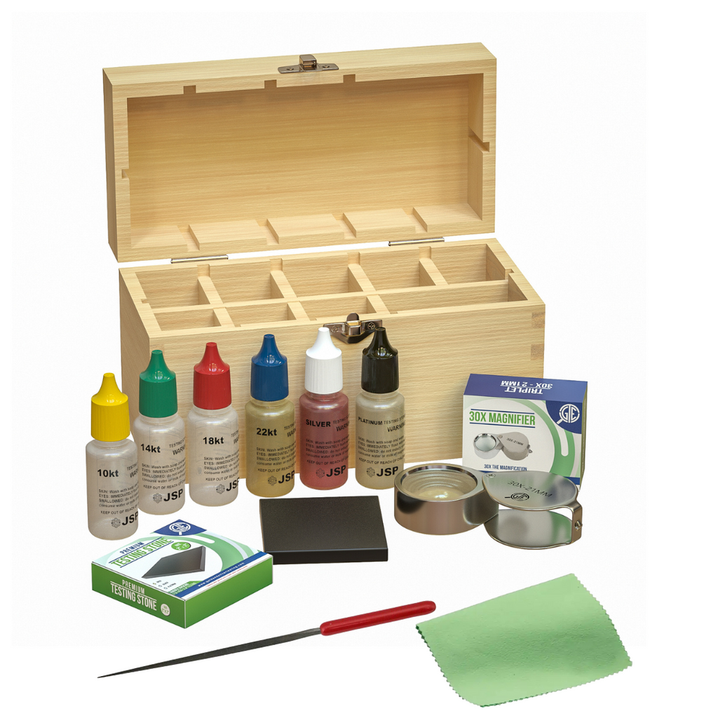 Ultimate Gold, Silver & Platinum Testing Kit | 13-Piece Appraisal Bundle with Acid Solutions, Scale, Storage Box & More