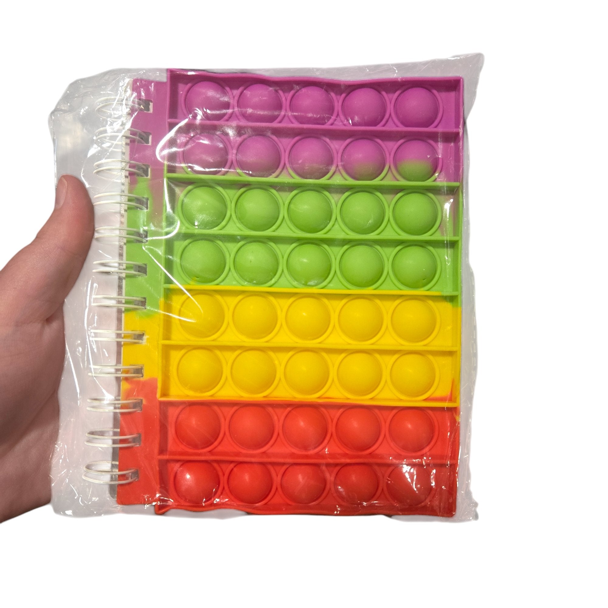 Colorful Fidget Bubble Pop Notebook Tie Dye Rainbow Spiral Journal