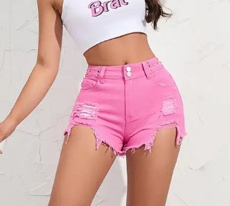 Hot Pink Shorts Distressed Jean Bottoms