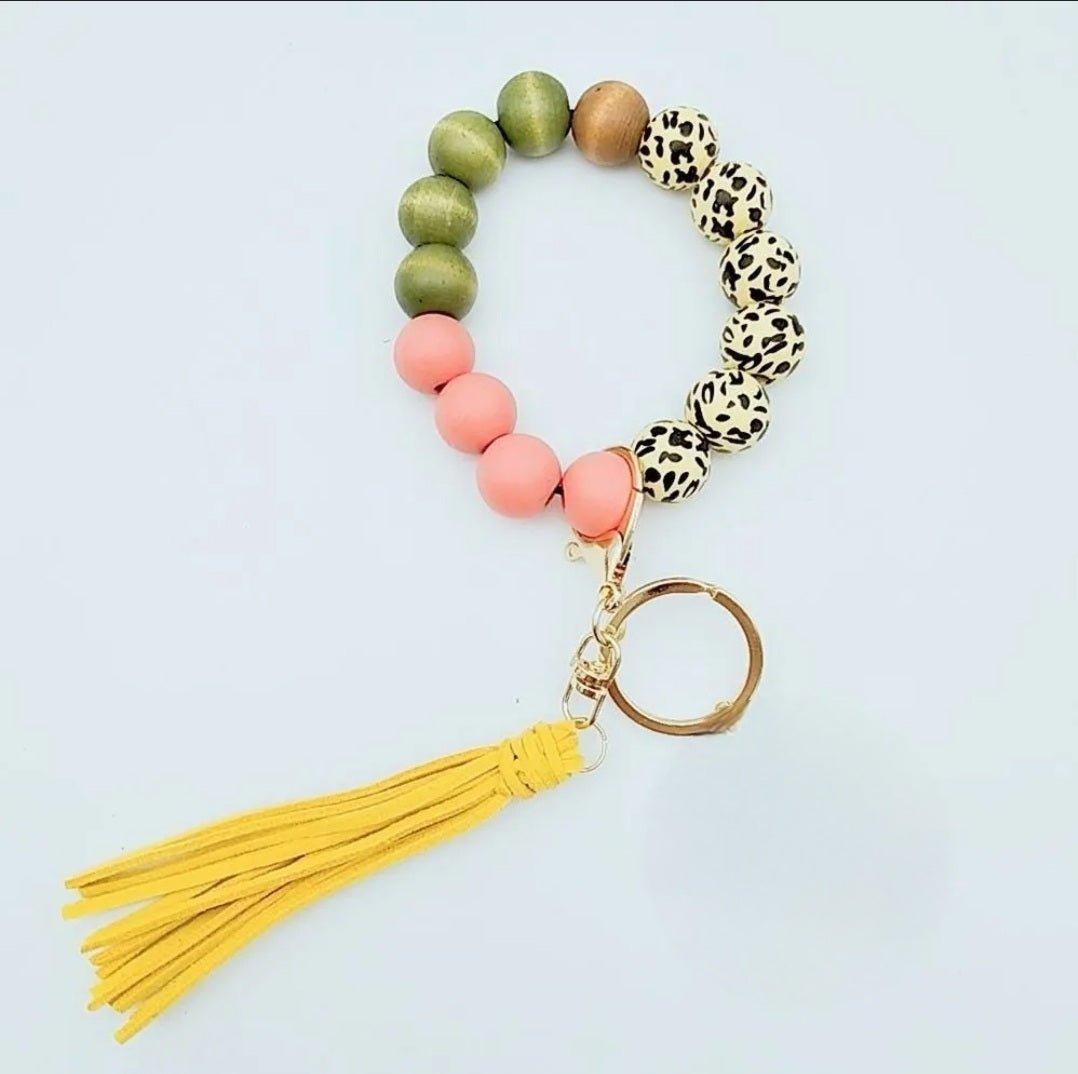 Leopard Print Wristlet Keychain Bracelet