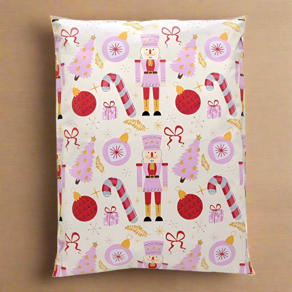 Nutcracker Poly Mailers Size 14.5x19 Christmas Shipping Bags