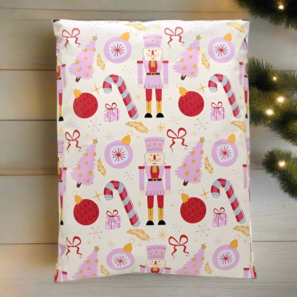 Nutcracker Poly Mailers Size 14.5x19 Christmas Shipping Bags