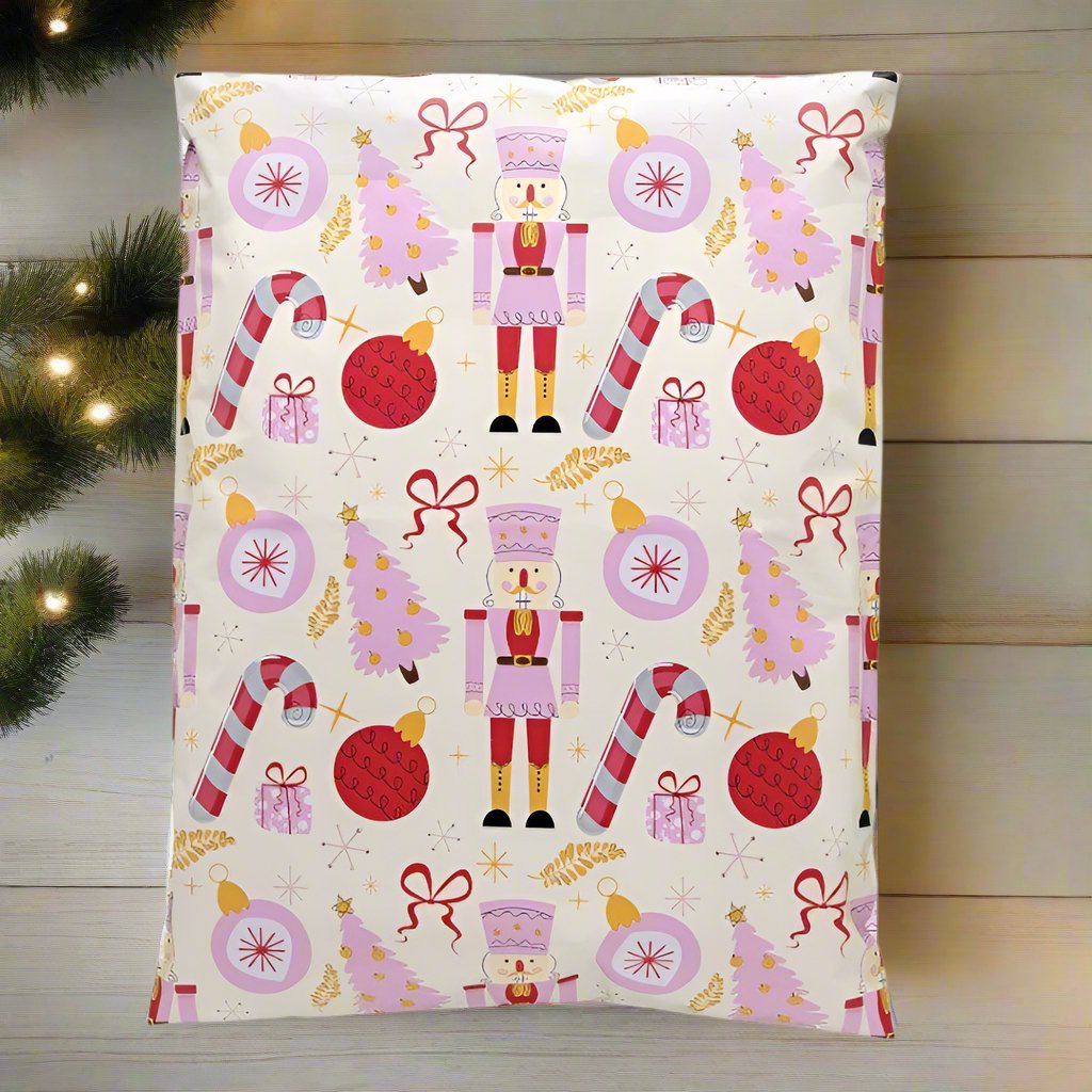 Nutcracker Poly Mailers Size 14.5x19 Christmas Shipping Bags