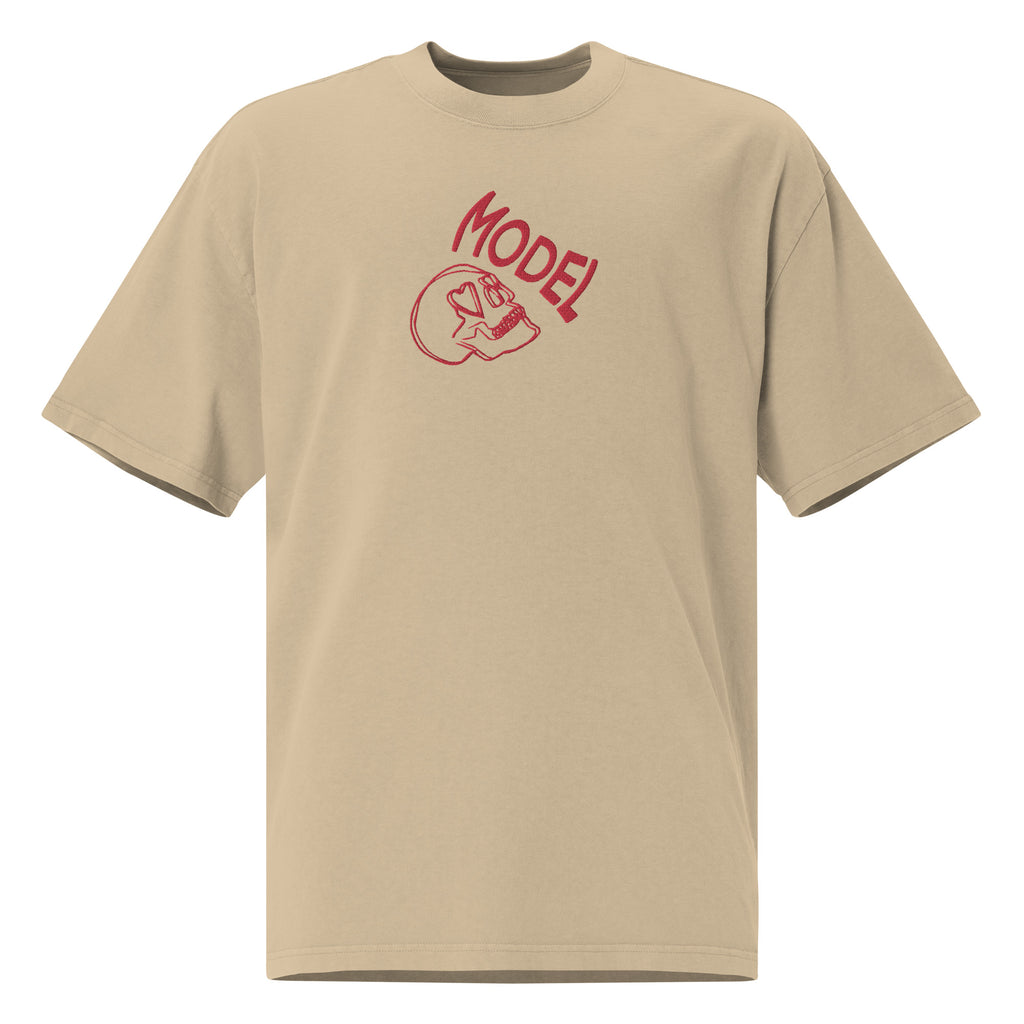 MODEL - a livin’ model, a classy color of choice shirt with love stricken skull head luvin mode