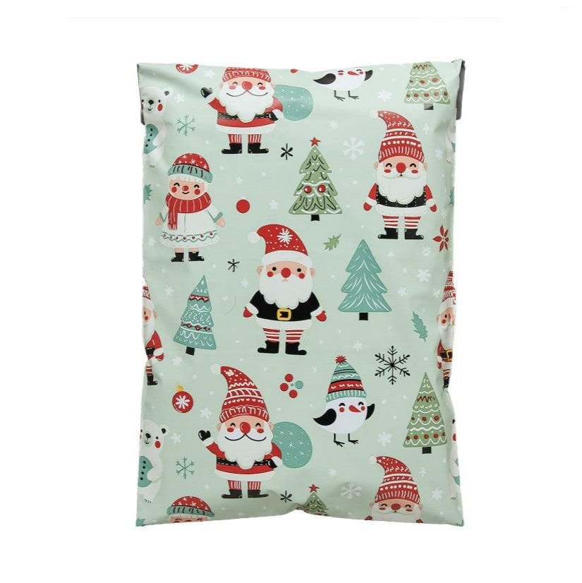 Santa Poly Mailers Size 7.5x10.5 Woodland Christmas Shipping Bags