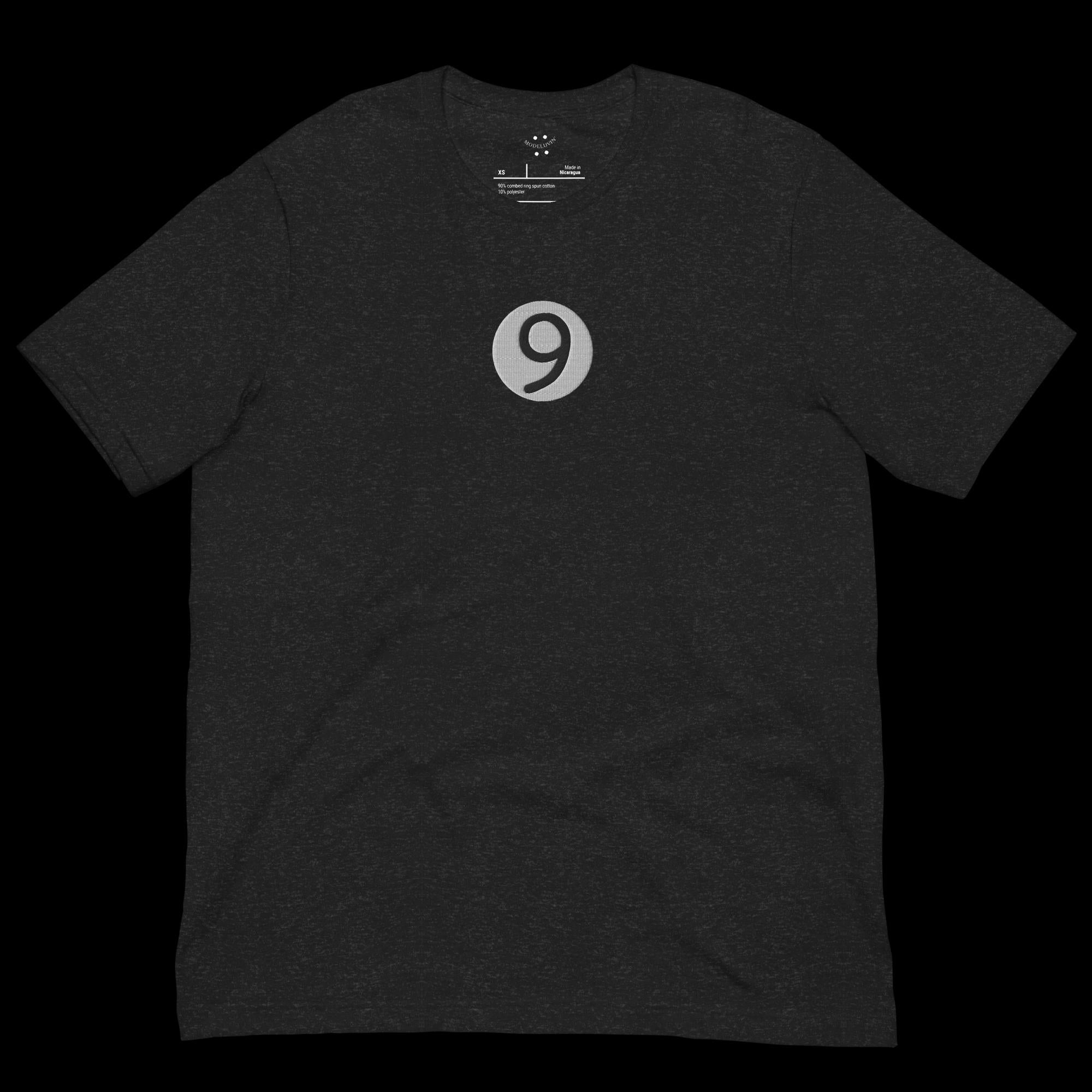 DESIGN NUMBER NINE. LUCKY CHEST & Shirt, born creator, generator, great Casinos Night Clubs, Boyfriend or Girlfriend Gift. Unisex color varying for creative individuals. MODELUVIN LUV OF CREATING. Black, Heather blue, red