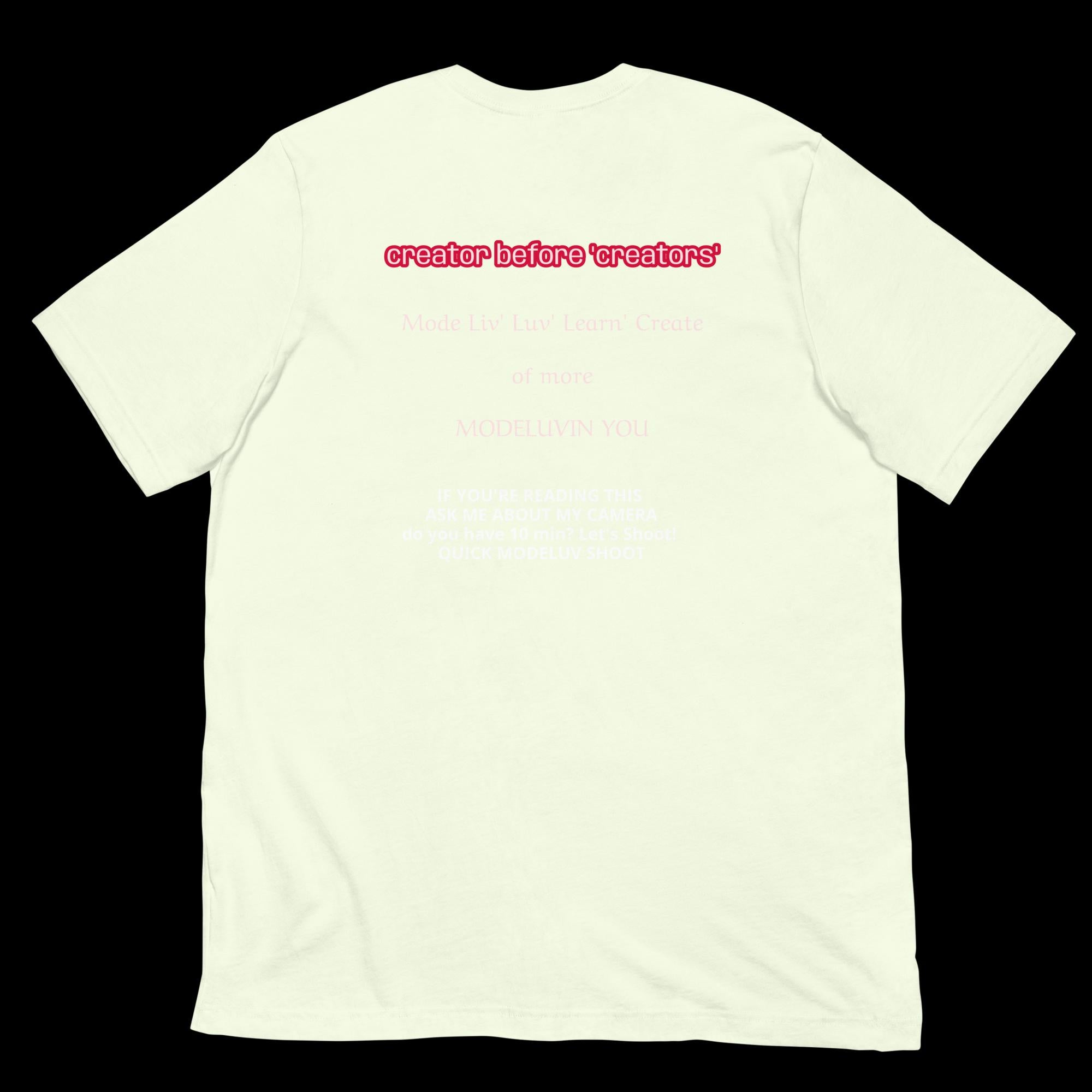 DESIGN NUMBER NINE. LUCKY CHEST & Shirt, born creator, generator, great Casinos Night Clubs, Boyfriend or Girlfriend Gift. Unisex color varying for creative individuals. MODELUVIN LUV OF CREATING. Black, Heather blue, red