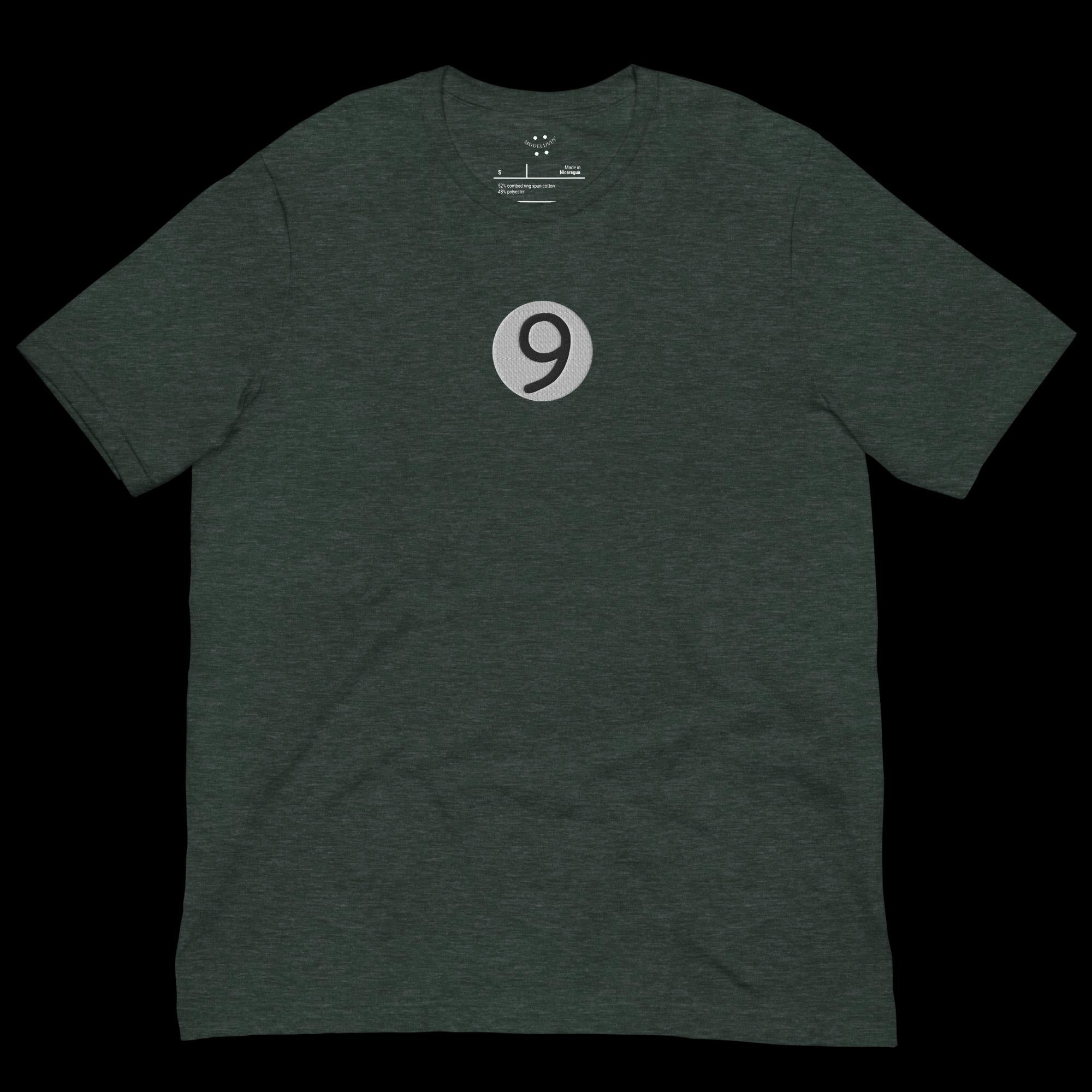 DESIGN NUMBER NINE. LUCKY CHEST & Shirt, born creator, generator, great Casinos Night Clubs, Boyfriend or Girlfriend Gift. Unisex color varying for creative individuals. MODELUVIN LUV OF CREATING. Black, Heather blue, red