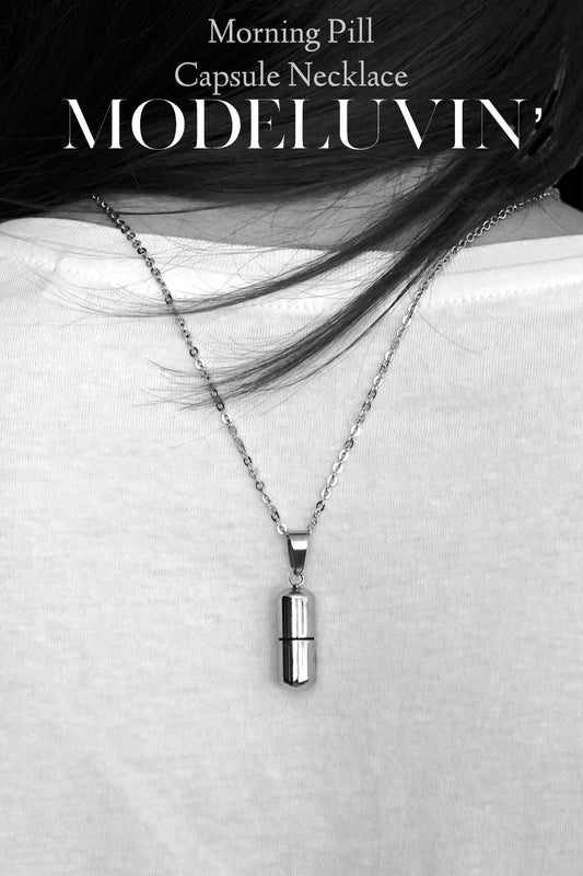 the Morning Pill- Capsule necklace, sterling silver