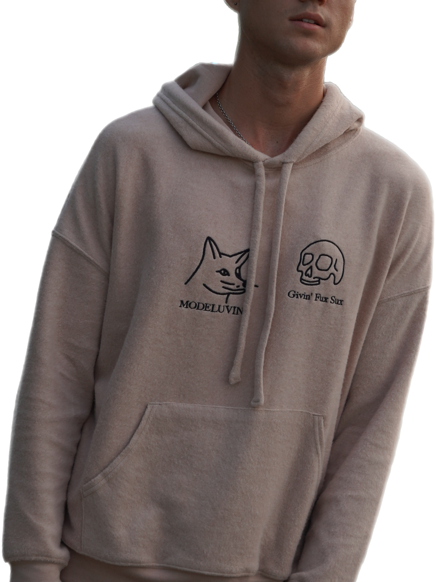 Givin fux sux, Modelit Foxy Skull, extra comfortable hoodie, unisex, Modeluvin' Original Design