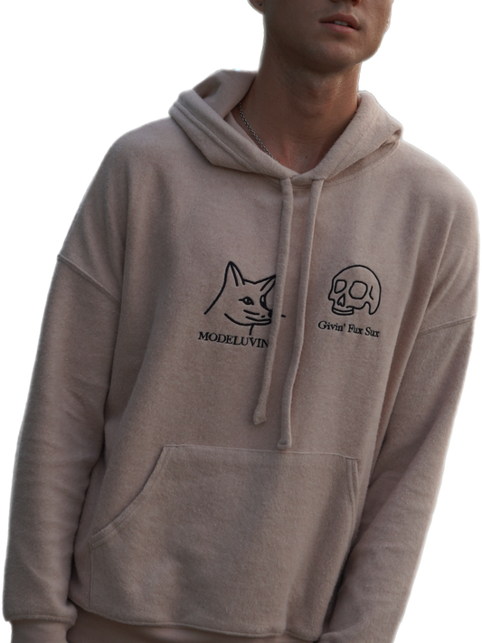 Givin fux sux, Modelit Foxy Skull, extra comfortable hoodie, unisex, Modeluvin' Original Design