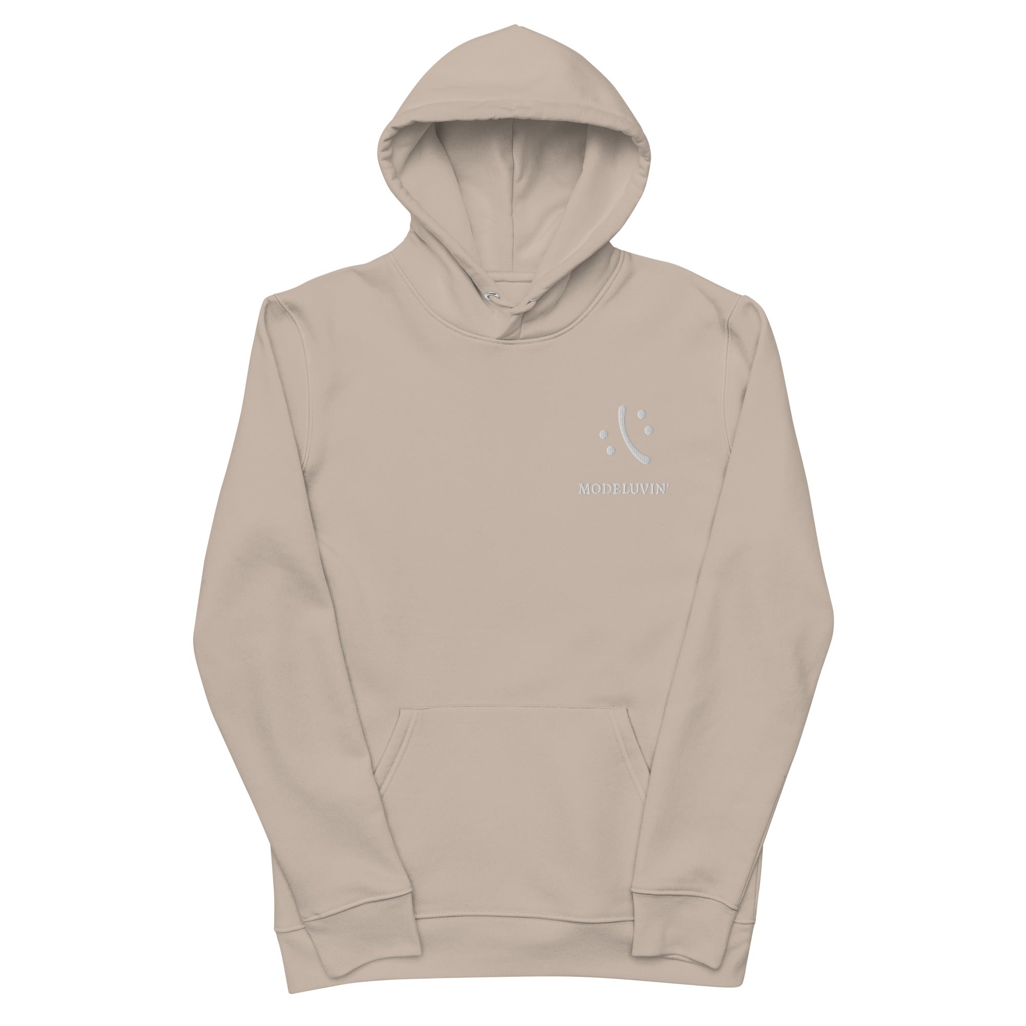 Smile Face, Modeluvin' Hoodie :): Original Fashion Design, Eco Friendly, Unisex, in Black, Beige, Pink or French Navy Blue