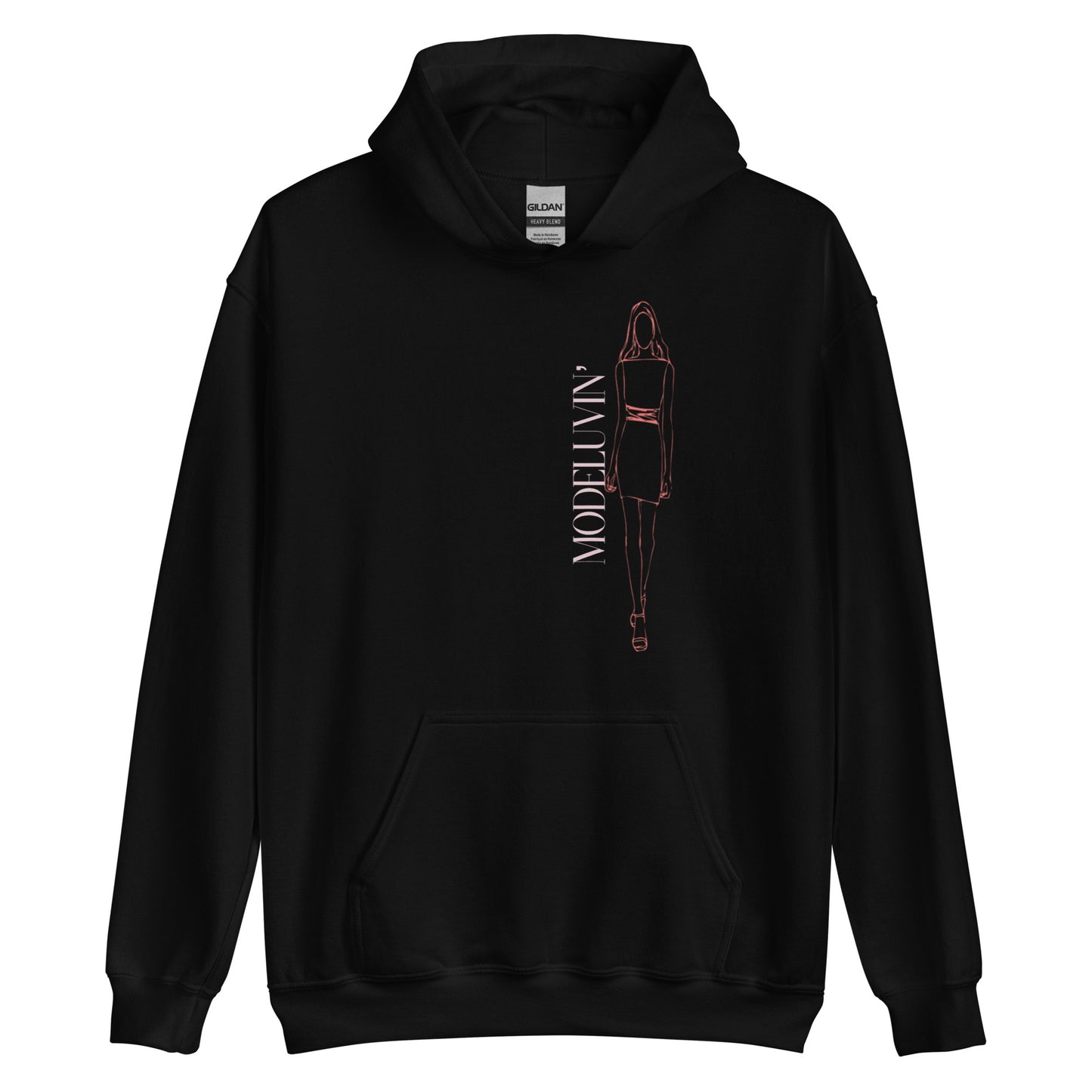 Modelit Girl w/ MODELUVIN' (front) Original Hoodie Design de Modeluvin'