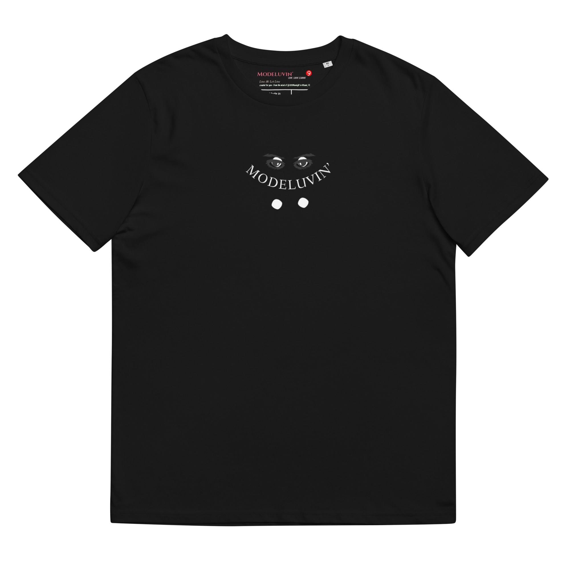 Smiley Face Up or Down you dont have to choose right now. be a model. keep your luv life model Luvr. Unisex organic cotton to Modeluvin' Eyes original design t-shirt