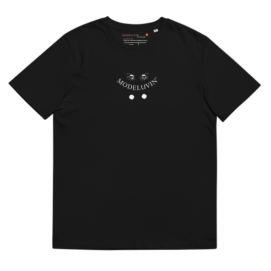 Smiley Face Up or Down you dont have to choose right now. be a model. keep your luv life model Luvr. Unisex organic cotton to Modeluvin' Eyes original design t-shirt