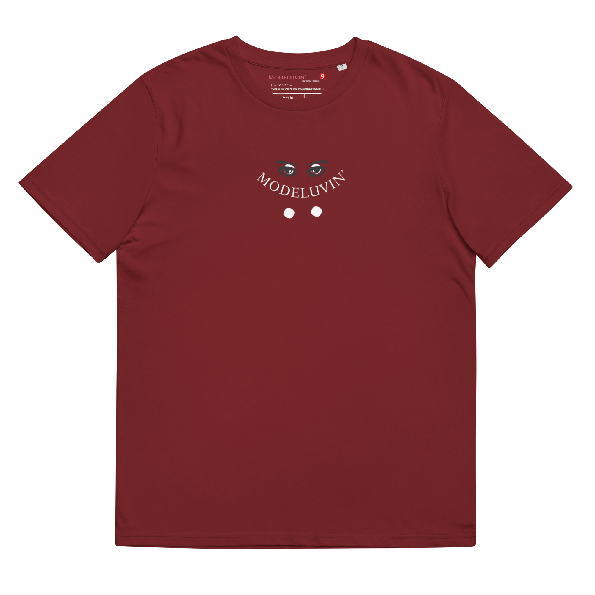 Smiley Face Up or Down you dont have to choose right now. be a model. keep your luv life model Luvr. Unisex organic cotton to Modeluvin' Eyes original design t-shirt