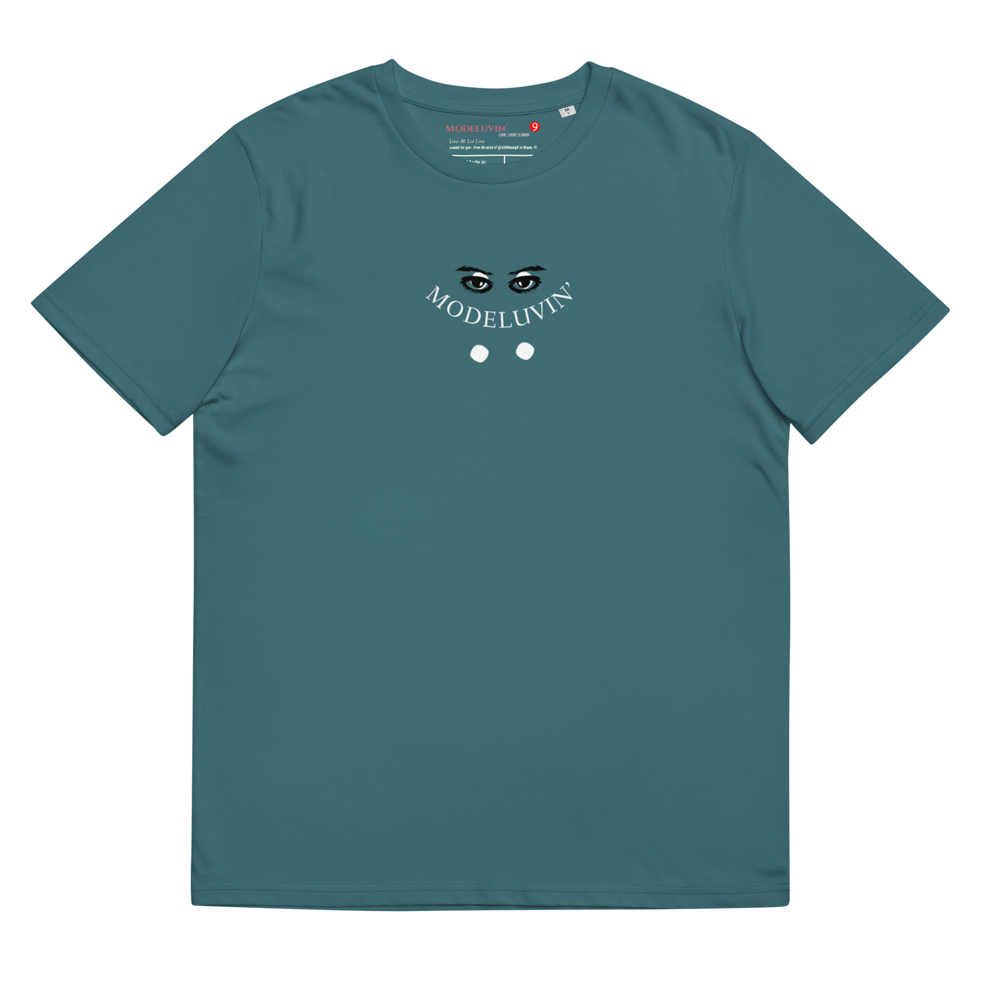 Smiley Face Up or Down you dont have to choose right now. be a model. keep your luv life model Luvr. Unisex organic cotton to Modeluvin' Eyes original design t-shirt