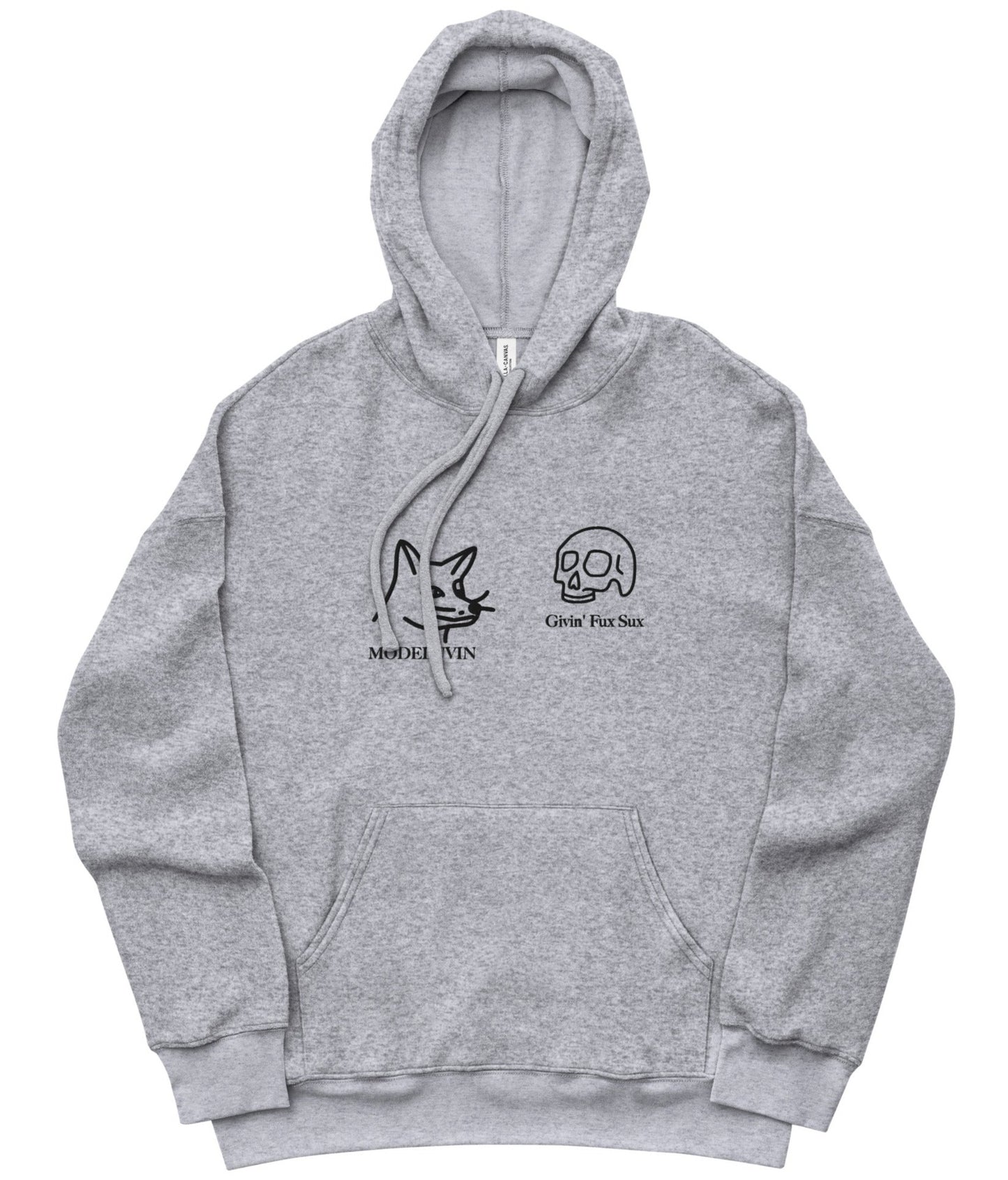 Givin fux sux, Modelit Foxy Skull, extra comfortable hoodie, unisex, Modeluvin' Original Design