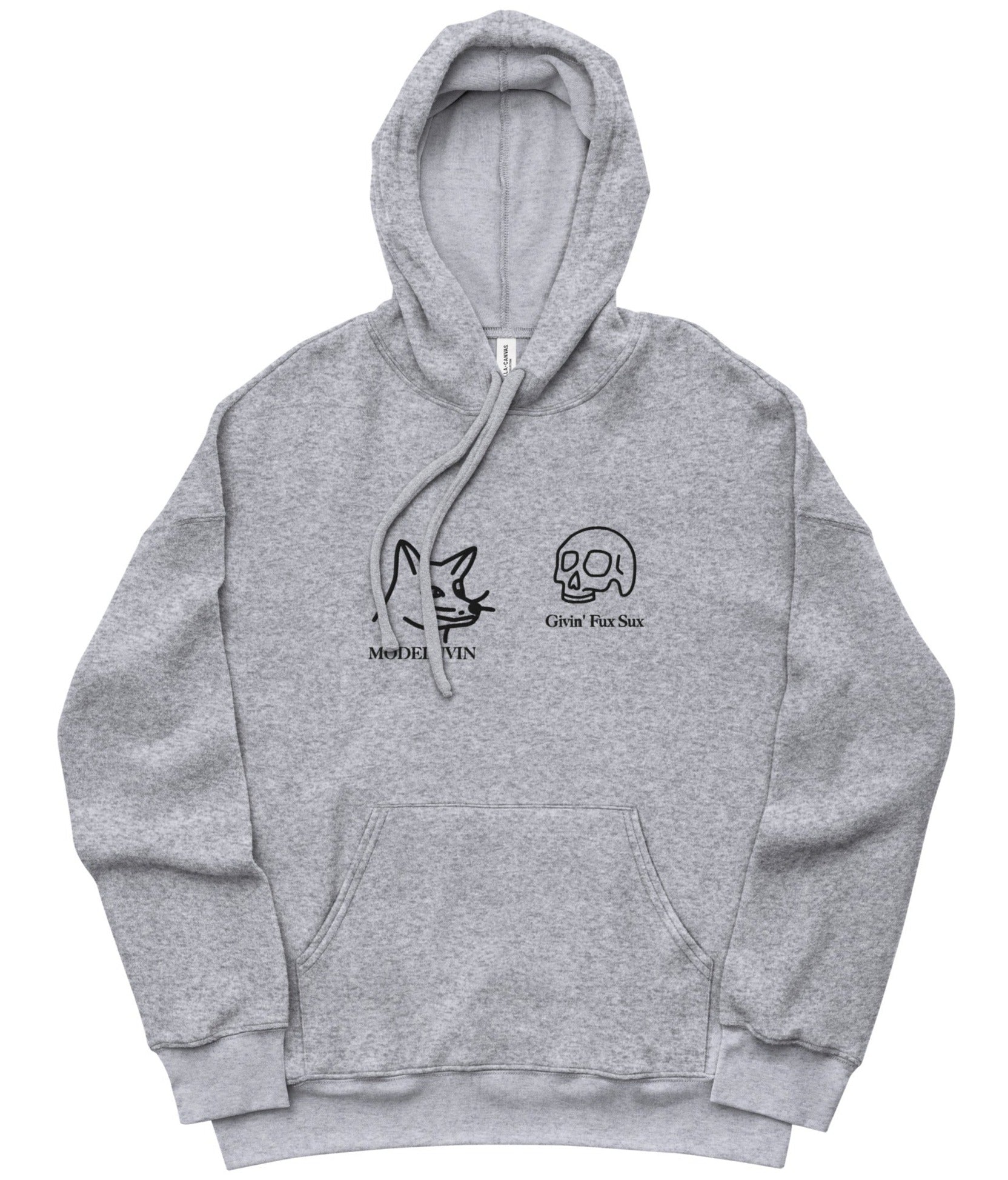 Givin fux sux, Modelit Foxy Skull, extra comfortable hoodie, unisex, Modeluvin' Original Design